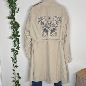 Harry Potter Patronus Stag Time Turner Trench Coat Beige Women’s Size 2